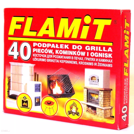 PODPAŁKA Flamit KOSTKA PARAF BIAŁA 40 kostek /24/.