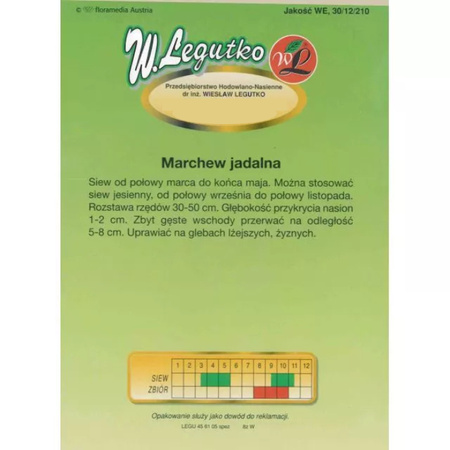 MARCHEW 50g KORAL LEGUTKO/PÓŹNA/