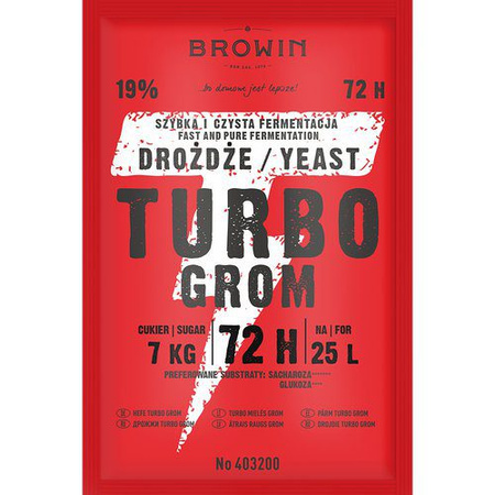 BIOWIN DROŻDŻE GORZELNIANE  72H TURBO 120g GROM
