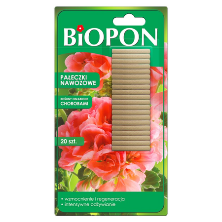 BIOPON PAŁECZKI NAWOZ.DO R.OSŁ.CHOROB.GRZYB 20szt