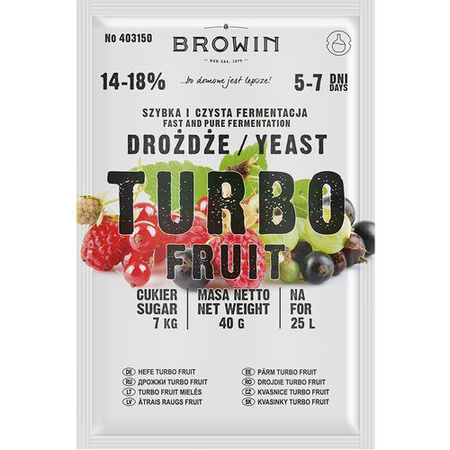 BIOWIN DROŻDŻE TURBO FRUIT 5-7 dni 40g /15/