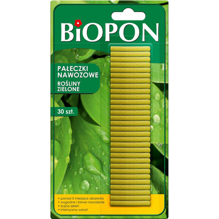 BIOPON PAŁECZKI NAWOZ. DO ZIELONYCH 30szt