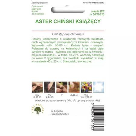 ASTER KSIĄŻĘCY RÓŻOWY 1G LEGUTKO