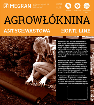AGROWŁÓKNINA megran CZARNA HORTI 1,60 /100mb/