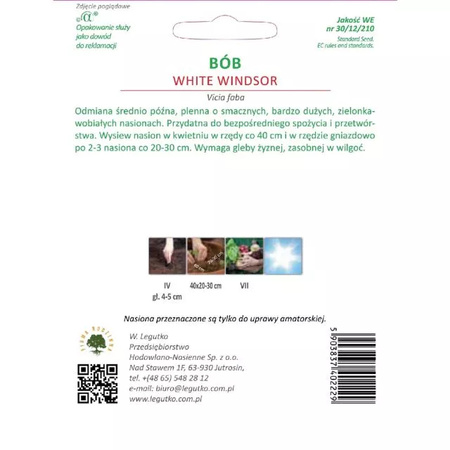 BÓB WINDSOR BIAŁY 40G+10G LEGUTKO /ŚR.PÓŹNA/,