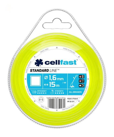 ŻYŁKA CELLFAST KWADRAT 1,6x15mb FOLIA 10szt /120/