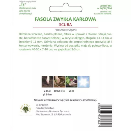 FASOLA SZPAR.ZIELONA. SCUBA KARŁ. 50G LEGUTKO,