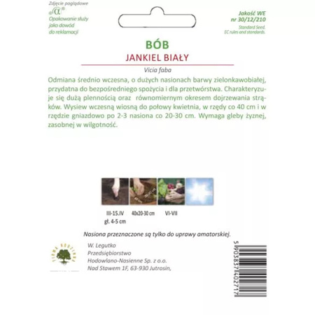 BÓB JANKIEL BIAŁY 50G. LEGUTKO/ŚR.WCZES./.