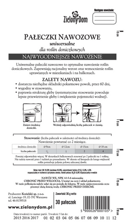 ZD-PAŁECZKI NAWOZOWE UNIWERSALNE  A'30 /10/.