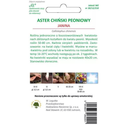 ASTER PEONIOWY ŁOSOSIOWY JANINA  0,5G LEGUTKO