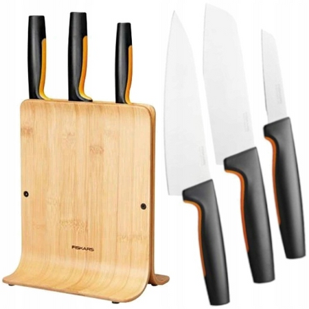 Zestaw 3 noży w bloku bambusowym FSC