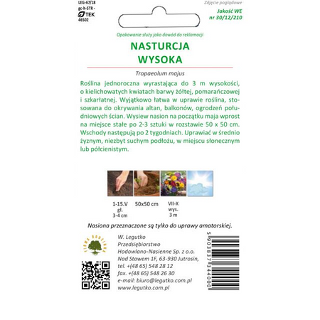 NASTURCJA WYSOKA  MIX  6G LEGUTKO