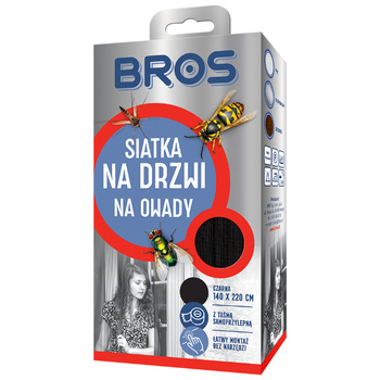 BROS-M SIATKA NA DRZWI 140x220 CZARNA /10/